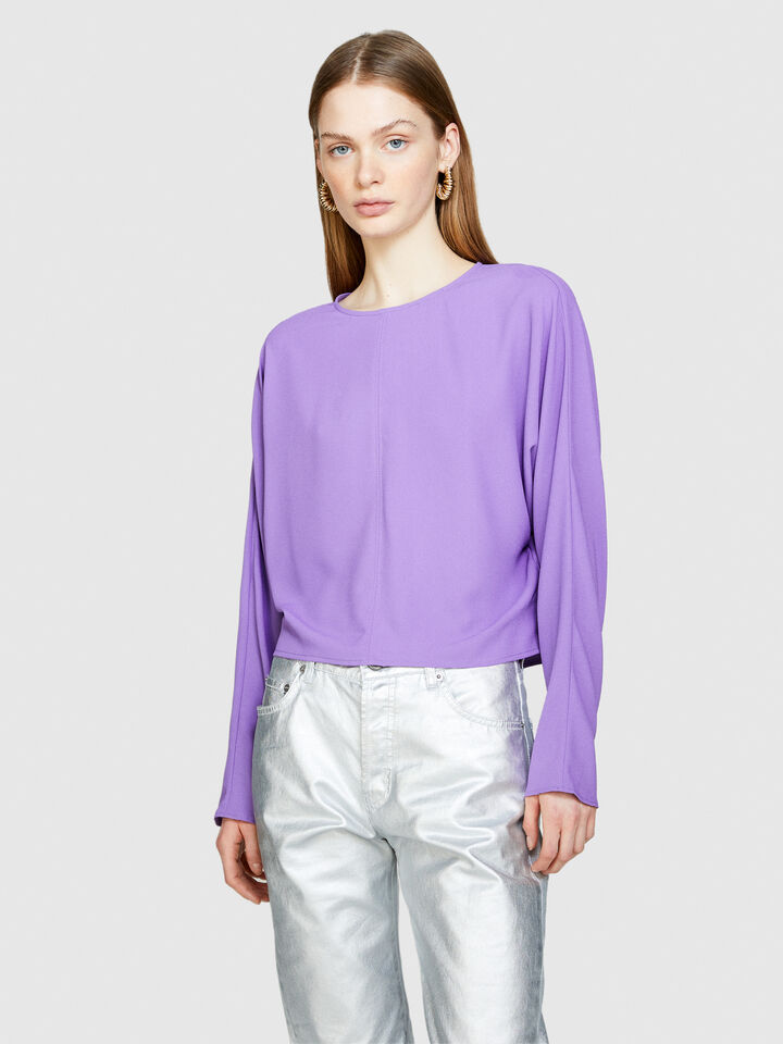 Blouse with crisscross - women's blouses - Lilac | Sisley image number 4
